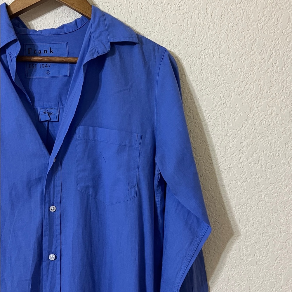 Frank & Eileen Rory Maxi Shirt Dress Periwinkle Button Front Coastal Women’s S - Picture 3 of 7